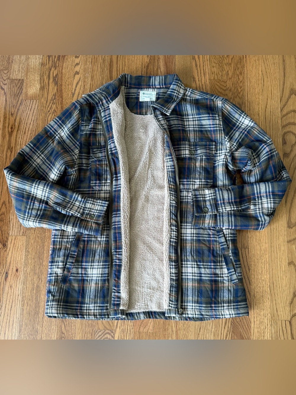 Mountain Warehouse Stream II Flannel Fleece Lined Plaid Hiking Jacket Men’s L